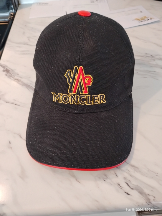 Moncler Other - Moncler Black Cap with Red & Yellow Embroidered Logo